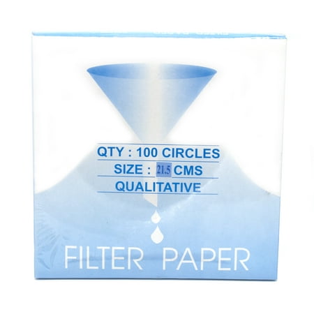 Eisco Labs Premium Qualitative Filter Paper, 21.5cm Dia., Medium Speed (85 gsm), 10? (10 micron) Pore Size - Pack of 100