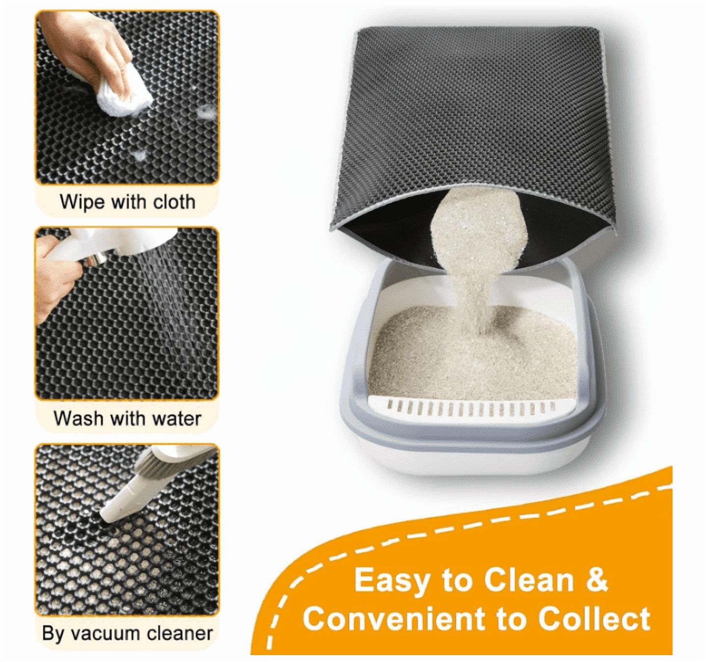 Cat Litter Mats-Extra Large 47''x36'' Litter Trapping Mat for Cat-XXL Litter box Matt for Floor-2 Layer Catcher Rug for Pet kitty Litterbox-Waterproof Urine Proof,Non-Slip