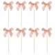 thumbnail image 2 of Decoraciones de moño para cupcakes Pastos de moño – Cinta de satén rosa, decoración de doble cara, decoraciones de 24 cupcakes para bodas, compromiso, cortejo nupcial, sin necesidad de bricolaje, 2 of 8