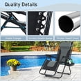 thumbnail image 4 of ZXNYH Padded Zero Gravity Lounge Chair Folding Patio Recliner with Adjustable Headrest & Cup Holder, Support 350 LBS (Grey), 4 of 7