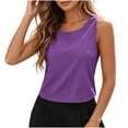 thumbnail image 4 of Craaazy Sleeveless Shirts for Women Regular Cut Solid Color Crew Neck Everyday Stylish Sleeveless Tank Tops Back Tie Bow Detail Cotton Fabric Blouses Suitable for Dating and Casual Outings, 4 of 10