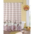thumbnail image 2 of Fall Thanksgiving Shower Curtain Set ，Waterproof Fabric Shower Curtains Pumpkin Hydrangea Pink Plaid Shower Curtains for Bathroom,Bathroom Decor 54x"78", 2 of 7
