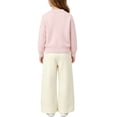 thumbnail image 5 of Cethrio Girls Knitted Outfit Sets, Long Sleeve Pullover Fall 2 Piece Girls' Clothing Sets Pink Size 7-8 T, 5 of 5