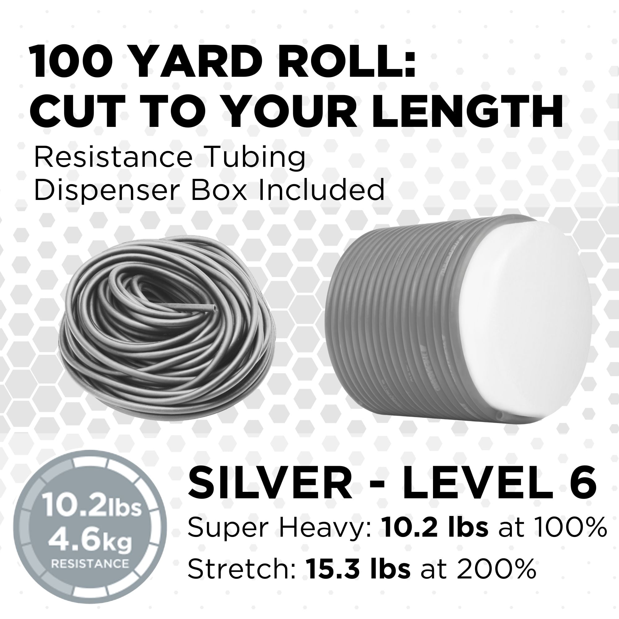 THERABAND Resistive Exercise Tubing- 100 ft.- Silver