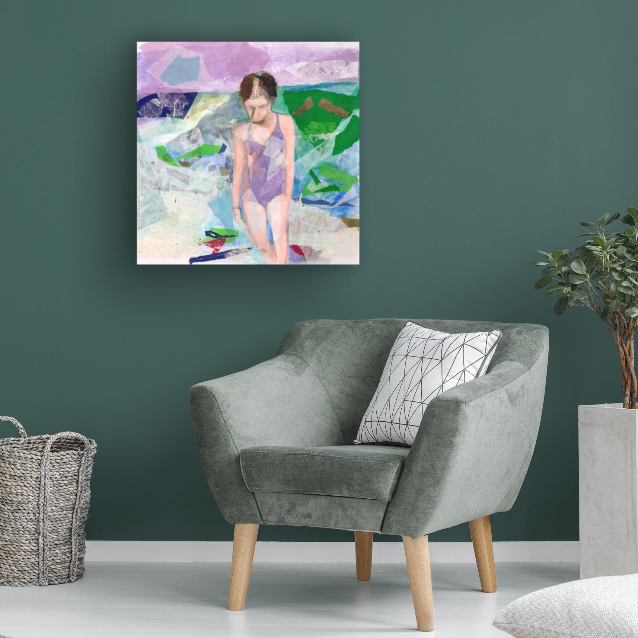Canvas Wall Art - Ellen Kossoff 'Sunbath' Wall Art for Living Room, Bedroom, or Office Décor by Trademark Fine Art - 35 x 35 Inches