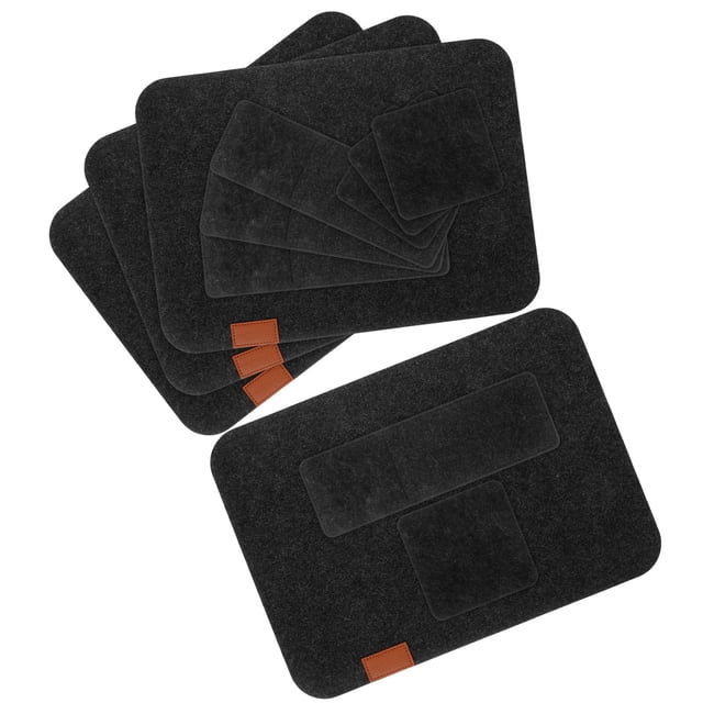 WEUVEB 4Jgo Conjunto De Manteles De Fieltro Para Con Posavasos Y Protección Contra Calor En Color Oscuro