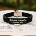thumbnail image 2 of Funny Trainer Gifts for Men - Officially The World's Coolest Trainer Glide lock Clasp Bracelet Christmas Unique, 2 of 4