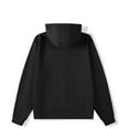 thumbnail image 3 of WREESH Fashion Winter Jacket Man Solid Color Knit Cardigan Drawstring Pockets Hooded Coat Black, 3 of 4