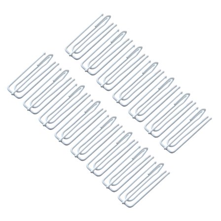 PBPBOX 15Pcs Four Fork Metal Curtain Hooks in White for Curtains with Pinch Pleat Heading Tape