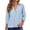 Light Blue, variant on Women's Casual Button Down Shirt With Mandarin Collar Mesh Three Quarter Sleeve Breathable Top for Everyday Wear