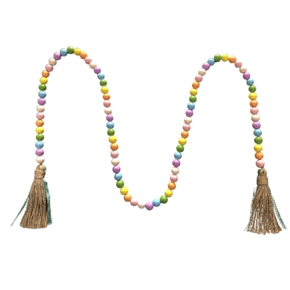 Pompotops Clearance Sales Wooden Beads Heart Wooden Beads Valentine's Day Supplies Wooden Beads Tassel For Making Garlands Valentine's Day