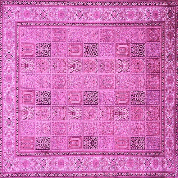 Ahgly Company Indoor Square Persian Pink Traditional Area Rugs, 3' Square