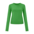 thumbnail image 4 of Womens Athletic Tops Valentines Day Shirts for Women Shirt Women Cold Gear Girls Shirts Long Sleeve Solid T Shirt Loose Athletic Tees Fashion Womens T Loose Tops Summer Solid Tee Green XL, 4 of 4