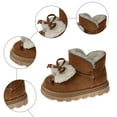 thumbnail image 5 of Quealent Baby Moccasins with Furry Fleece Rubber Soles Warm Snow Boots Leather Baby Shoes for Boys Girls Khaki for Size 9, 5 of 8