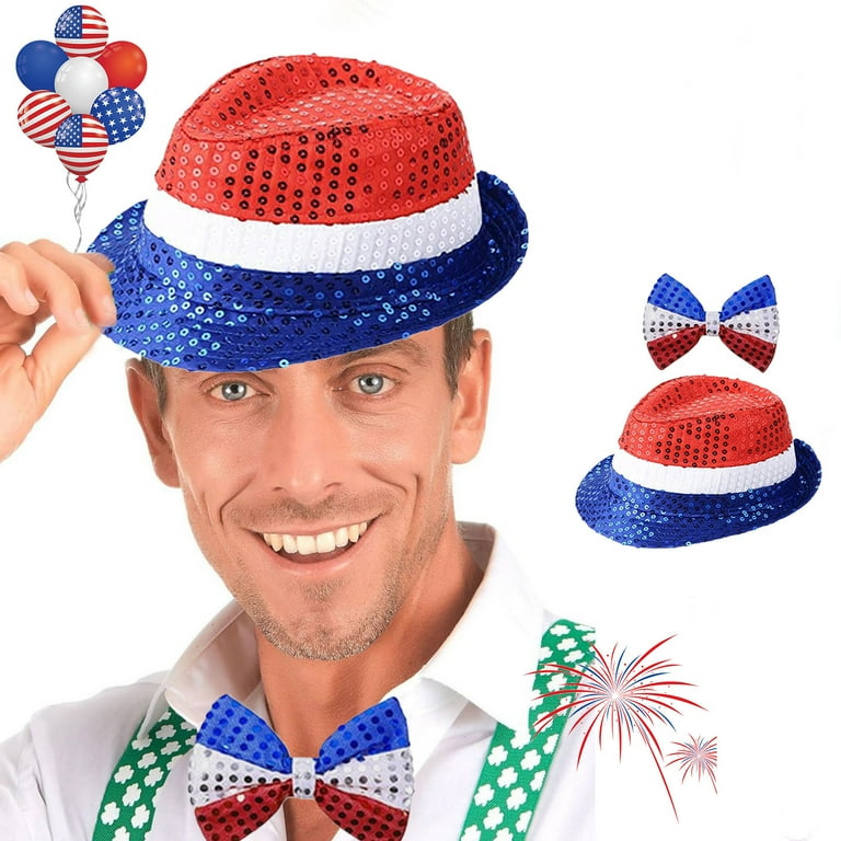 Moocorvic 4th of July Decoration Glitter Top Hat, American  display picture 1