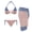 American Flag, variant on Mexican Flags Womens 3pcs Bikini Swimsuits Summer Beach Bathing Suits Tie Back Halter Tie Swimwear with Long Sheer Cover Up Beach Sarongs