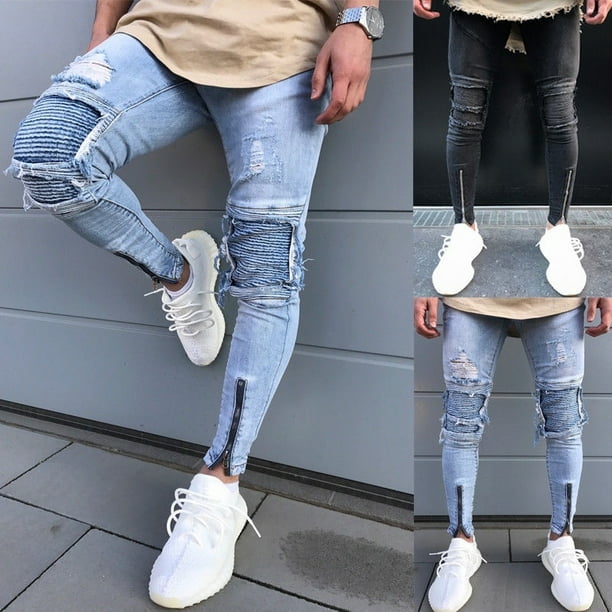 DIY  Distressed Ripped Black Jeans 