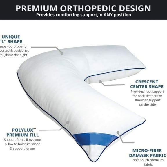 L Shaped Bed & Body Support Pillow for Side Sleepers