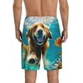 thumbnail image 5 of Cauagu Dog Underwater Adventure Print Pajama Bottoms for Men Sleep Pajama Shorts Elastic Waistband Sleep Pajama Short Men's PJ Shorts -Small, 5 of 6