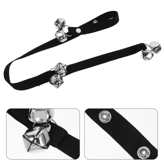 OFFIGAM Hanging Dog Training Bell for Housebreaking, Nylon, Black, 1 Pack, Pet Potty Training Aid