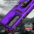thumbnail image 2 of Dteck Case for Samsung Galaxy A16 5G, Sliding Lens Protection Cover, Hybrid Military Grade Shockproof Cover with Ring Kickstand Rugged Case for Samsung Galaxy A16 5G, Purple, 2 of 8