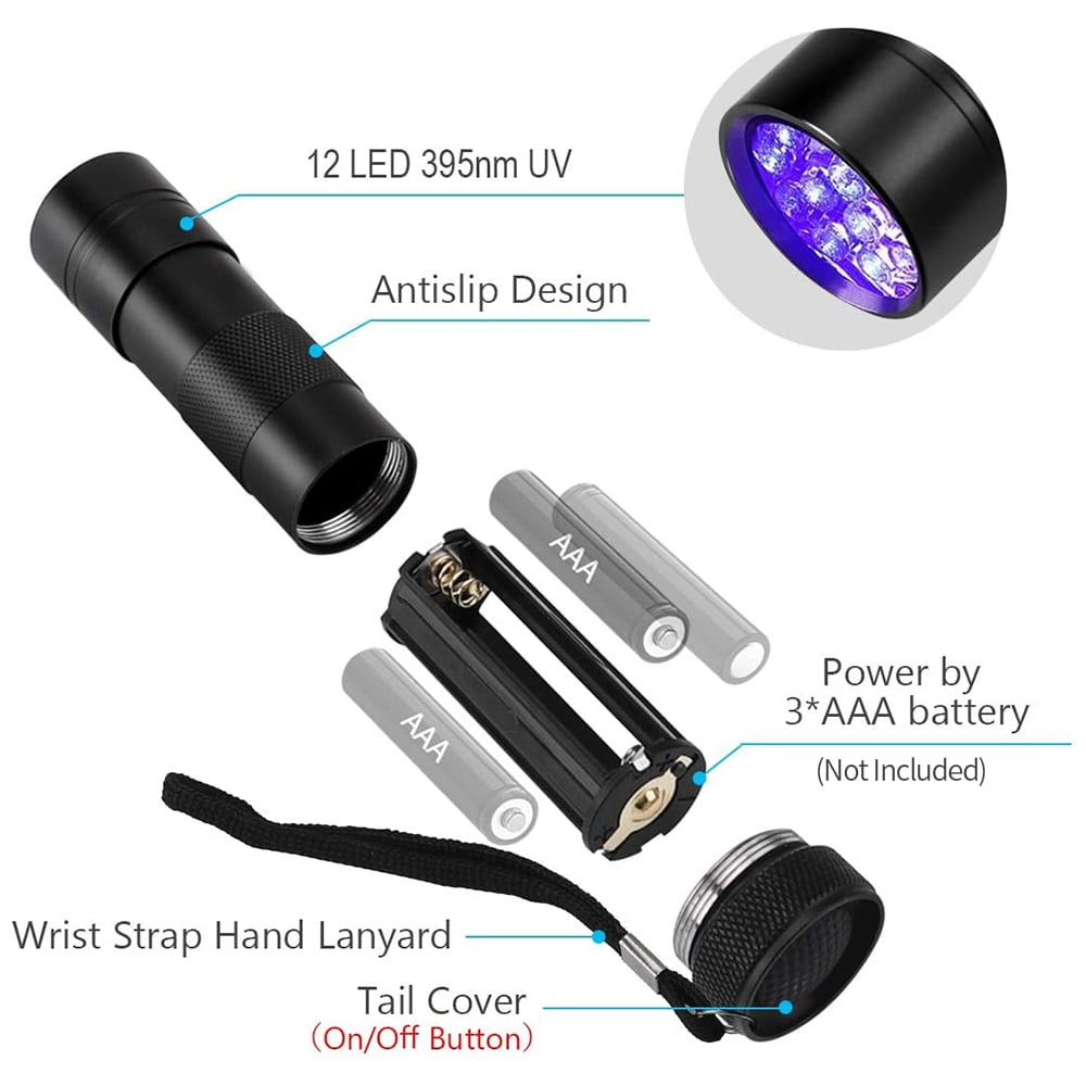 POCKETMAN Mini UV LED Taschenlampe 395nm – Pet Urine Detector, Geldscheinprüfer & Fleckenfinder