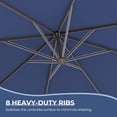 thumbnail image 7 of 10x10 FT Patio Cantilever Umbrella with Base Outdoor Large Square Tilting Offset Umbrellas for Poolside Deck (Navy Blue, 10x10 FT), 7 of 7