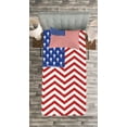 thumbnail image 3 of Ambesonne USA Quilted Bedspread Set 2 Pcs, Country Flag with Zigzag Lines, Twin Size, Cobalt Blue White, 3 of 3