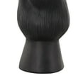 thumbnail image 4 of DecMode 11" Abstract Floral Inspired Black Ceramic Vase with Wavy Folded Rim and Linear Grooves, 4 of 9