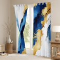 thumbnail image 3 of Manfei Modern Fulid Art Blackout Curtains Set of 2 (52x84 Each),Maeble Pattern Window Curtains,Glod White Blue Curtains and Drapes For Kids,Ultra Soft Home Decor, 3 of 6