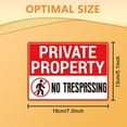 thumbnail image 2 of 10Pcs PVC Private Property No Trespassing Sign Sticker 7x5.1 Inch Self-Adhesive Private Property No Trespassing Label Tags Sticker for Person No Trespassing Signs for House Home Business, 2 of 7