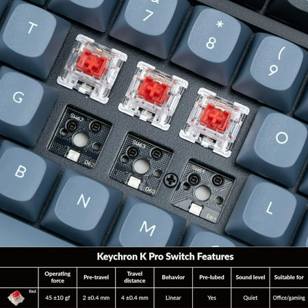 Keychron - K4 Pro Red Switch Mechanical Keyboard Mac or PC - Black