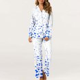 thumbnail image 4 of MIUOWANP Womens Big and Tall Pajama Sets Women's Valentine's Day Printed Pajama Set For Daily Home Wear With Pocket Blue M, 4 of 5
