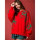 thumbnail image 4 of Sudadera con Cuello Redondo, Larga y Lazo para Mujer, Estilo Informal, Estilo Farol, Estilo Otoño, Estilo Y2k Rojo S, 4 of 8