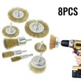 thumbnail image 1 of 8Pcs Rust Sanding Wire Cup/Wheel Brush Set For Drill Steel Brass Metal Cleaning, 1 of 11