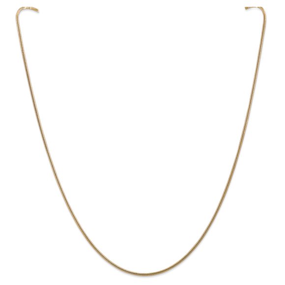 14K Yellow Gold 1.6mm Round Snake Chain 18 Inch