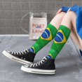thumbnail image 7 of Knee High Socks for Women Brazil Flag Long Tube Sock Uniform Socks, 7 of 7