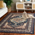 thumbnail image 3 of SAFAVIEH Journey Elfrida Medallion Machine Washable Area Rug, Navy/Ivory, 6'7" x 6'7" Square, 3 of 9