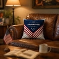 thumbnail image 5 of AHGQT 4th of July Patriotic Throw Pillow Covers 18"x18", Memorial Day Independence Day Red Stripe Blue Star Outdoor Cushion Cases, Polyester Outdoor Pillow Case for Sofa Couch,1PCS, 5 of 5