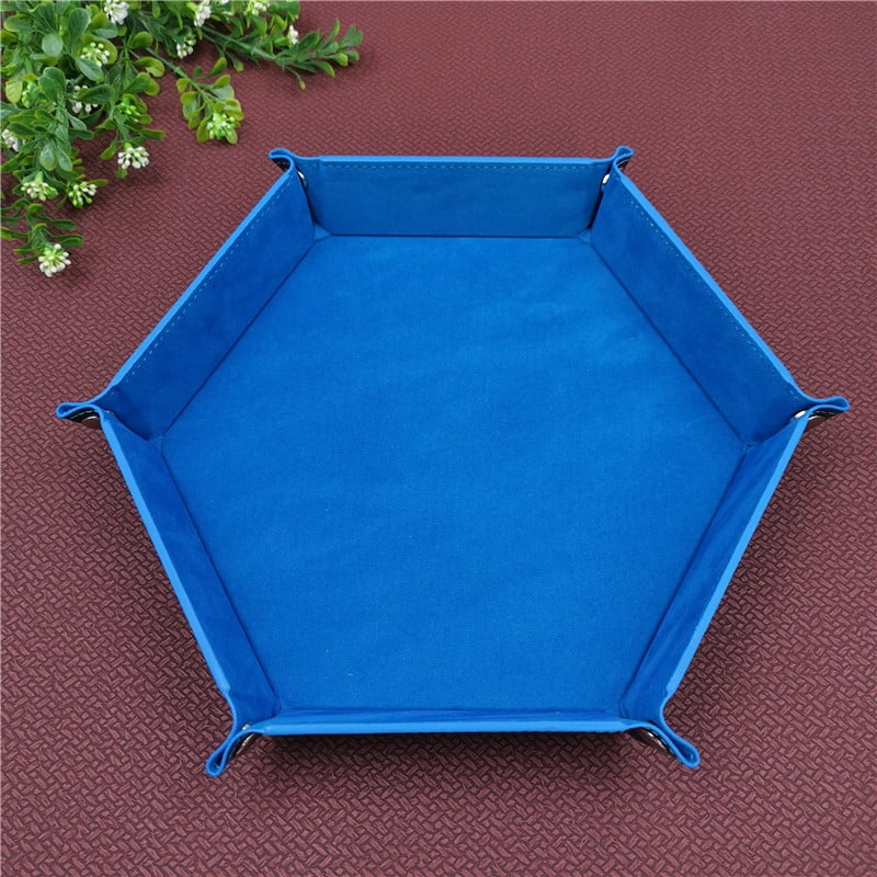 Club PU Leather Foldable Dice Plate Storage Box Square Tray Table Games 