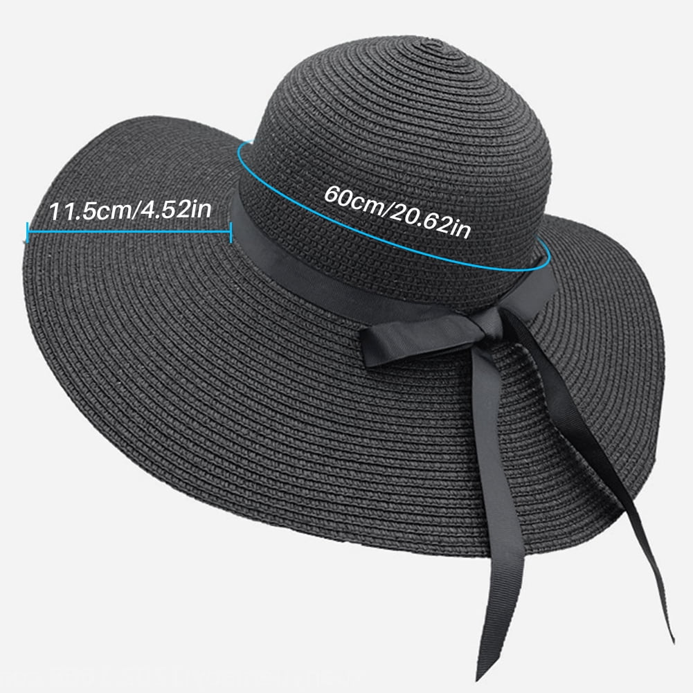CC New York Dark Grey Woven Straw Boater Hat Wide Brim Sun Hat Summer Beach Amazon.com: Straw Boater Summer Sun Hat - Wide Brim Fedora  main image 4
