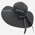 thumbnail image 2 of BCOOSS Summer Sun Hat for Women Wide Brim Sun Protection Women Straw Hat for Beach and Fishing, Black, 2 of 7
