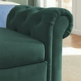 thumbnail image 6 of 63 inches Storage Bench, Cotton and Linen Fabric End of Bed Bench with Rolled Arms and Button Decor, Upholstered Ottoman for Bedroom Living Room and Entryway, Green, 6 of 7