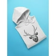 thumbnail image 3 of Deer Head Sketch Hoodie Men -Image by Shutterstock, Male Large, 3 of 4