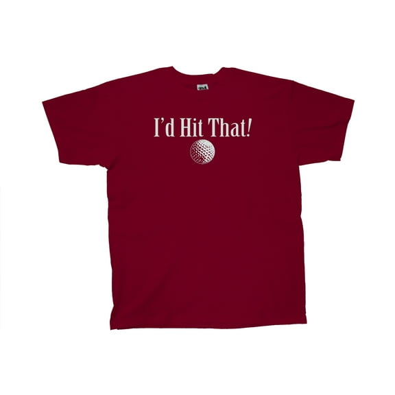 Funny Golfing I'd Hit That Golf Ball Golfer Bogey Club Ball Funny Humor Humorous Oneliner Retro-Maroon-Small