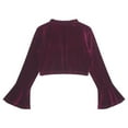 thumbnail image 4 of YONGHS Kids Girls Velvet Cardigan Bolero Open Front Long Sleeve Shrug Shawl Cover Up for Dress Burgundy 14, 4 of 7