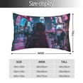 thumbnail image 2 of Pofeuu Neon Night Cityscape Print Polyester Microfiber Plush Pillowcases, Super Soft and Cozy Pillow Case Covers with Envelop Closure（Pillow core not included）-20"x30", 2 of 6