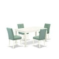 thumbnail image 6 of Modern 5 Piece Dining Set - Rectangle Table & 4 Chairs - Linen White & Willow Green, 6 of 6