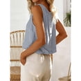 thumbnail image 3 of YUGYXL Womens Gingham Crop Tank Tops Spring Summer Sleeveless Vest Top Blue S, 3 of 4