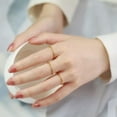 thumbnail image 5 of 1mm Zircon Band Women's Silver/Rose Gold Stainless Steel Thin Tail Ring Size 5-9, 5 of 8